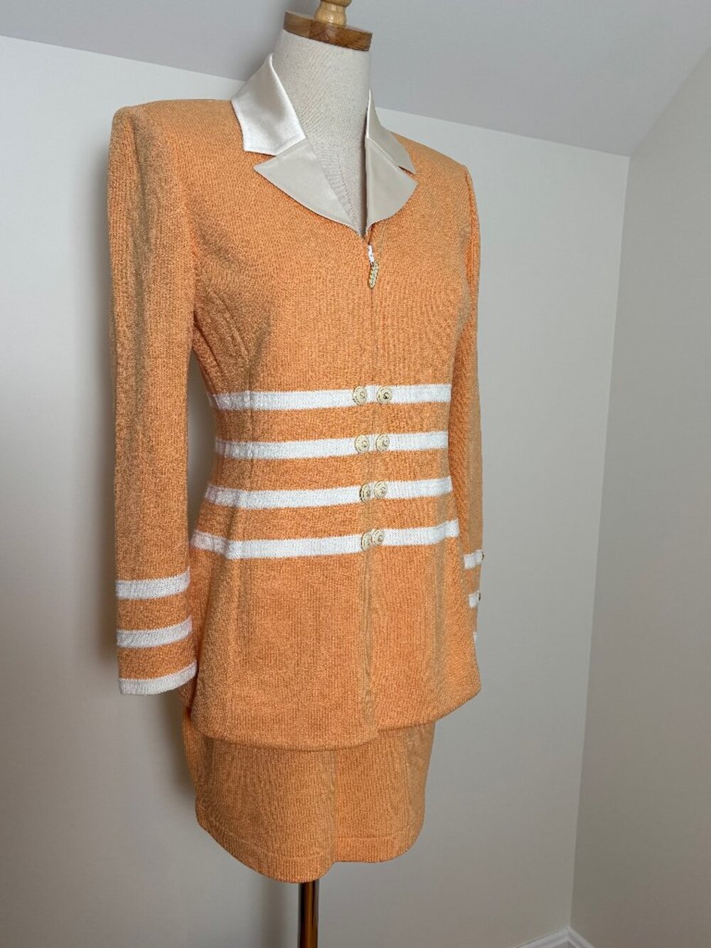 St. John Collection by Marie Gray orange skirt suit, size 2